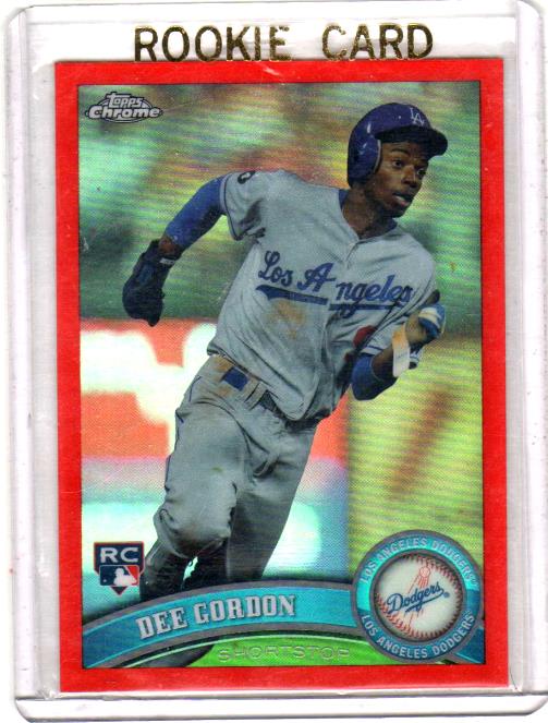 2011 Topps Chrome Orange Refractors Dee Gordon Rookie Card #212 - Los Angeles Dodgers